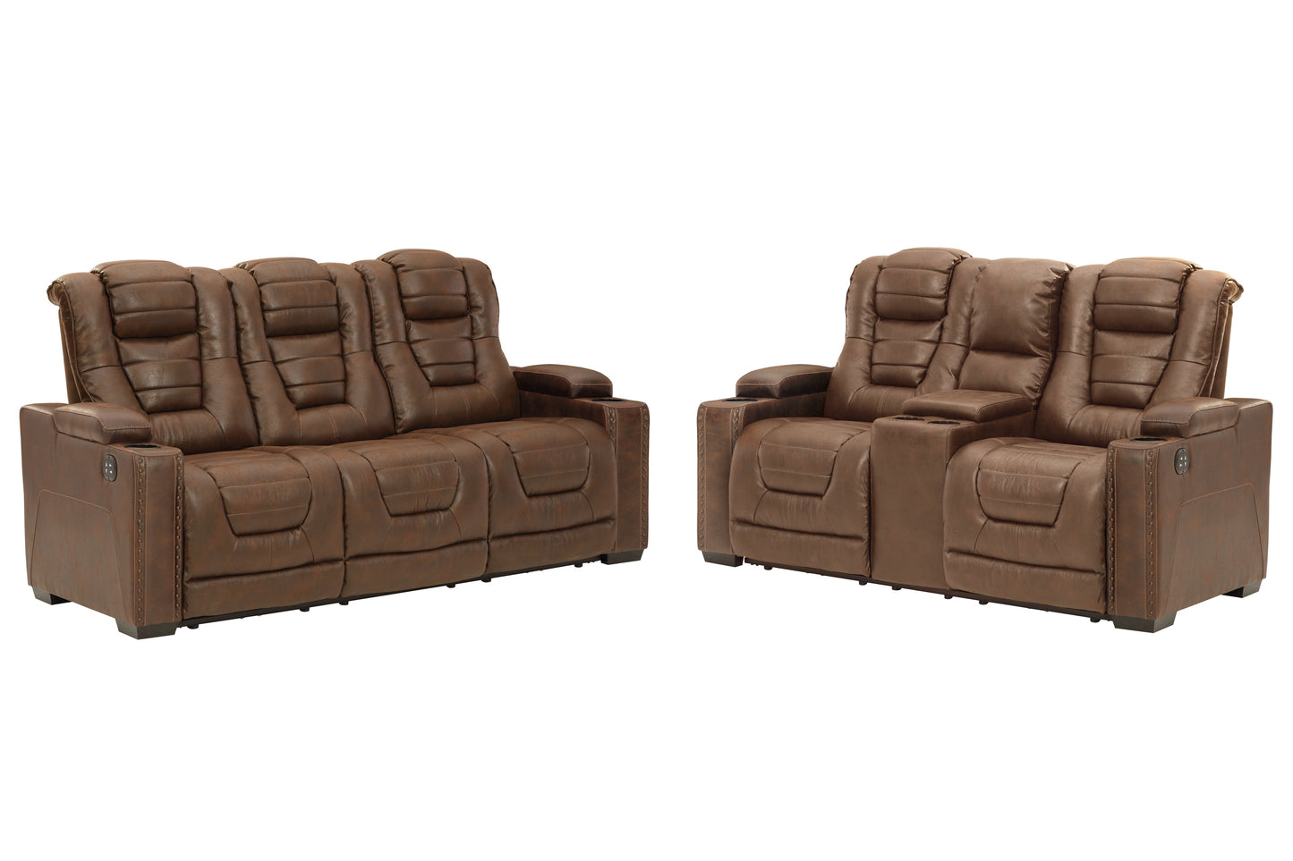 Owner's Box Thyme Power Reclining Sofa and Loveseat