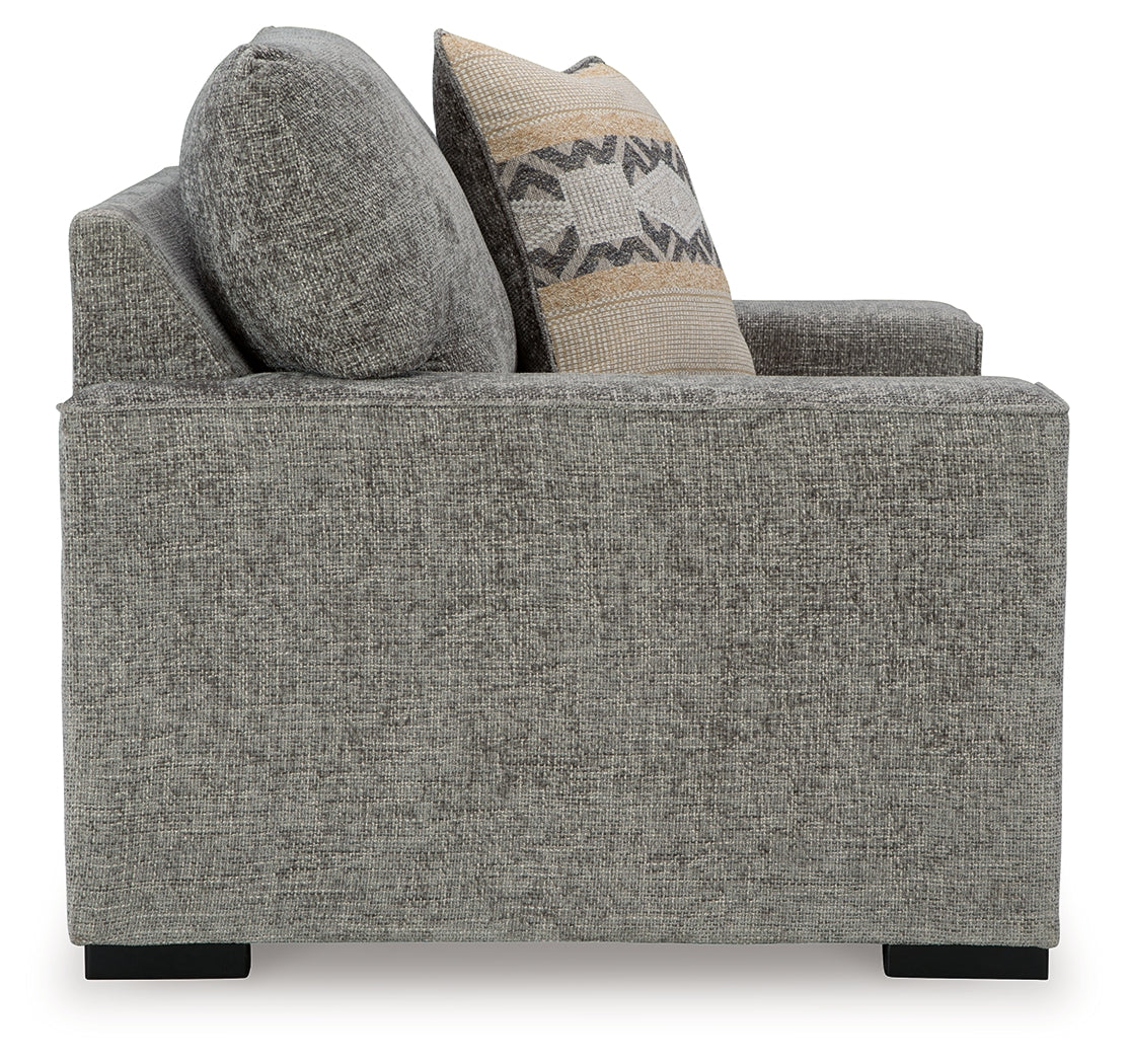 Dunmor Gray Sofa, Loveseat, Oversized Chair and Ottoman