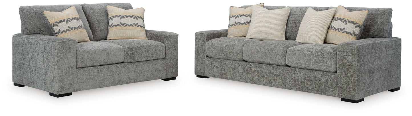 Dunmor Gray Sofa and Loveseat