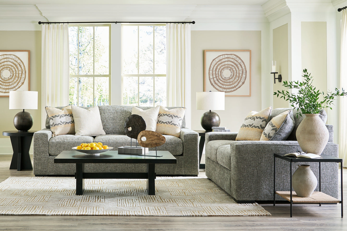 Dunmor Gray Sofa and Loveseat