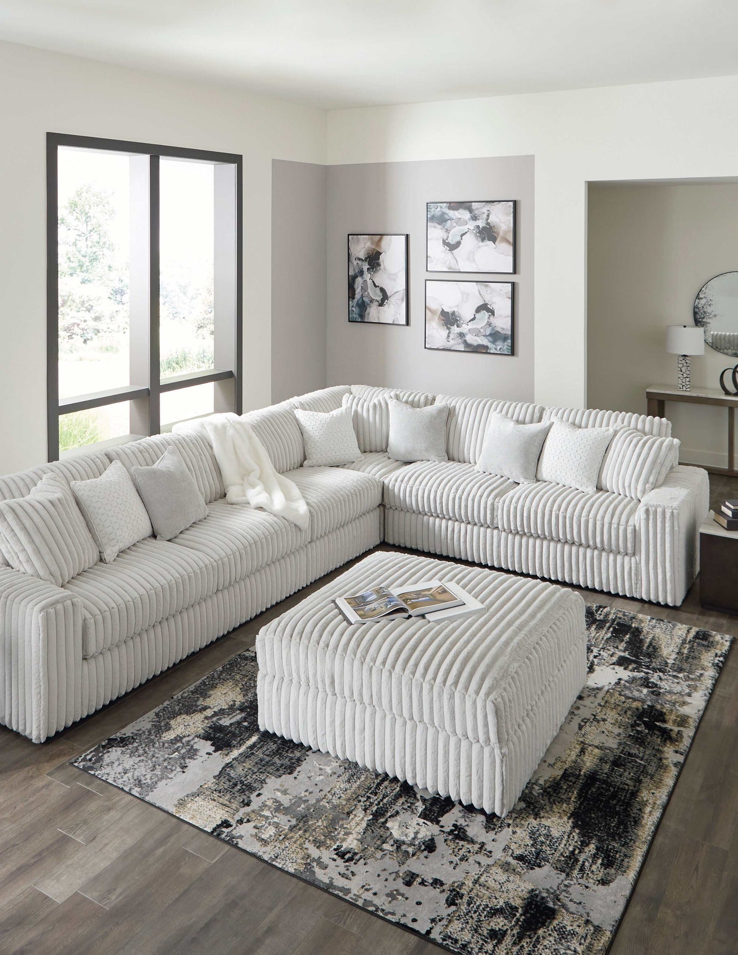 Stupendous Alloy Corduroy Oversized Accent Ottoman