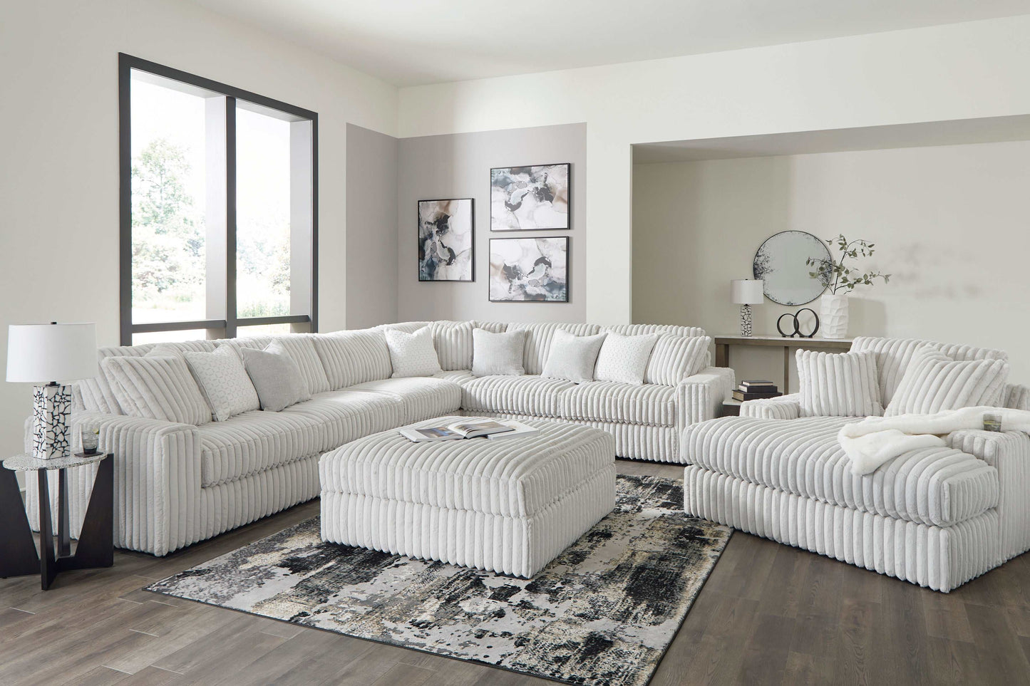 Stupendous Alloy Corduroy Symmetrical Sectional Living Room Set / 4pc