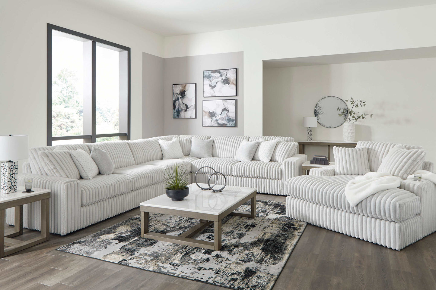 Stupendous Alloy Corduroy Symmetrical Sectional Living Room Set / 4pc