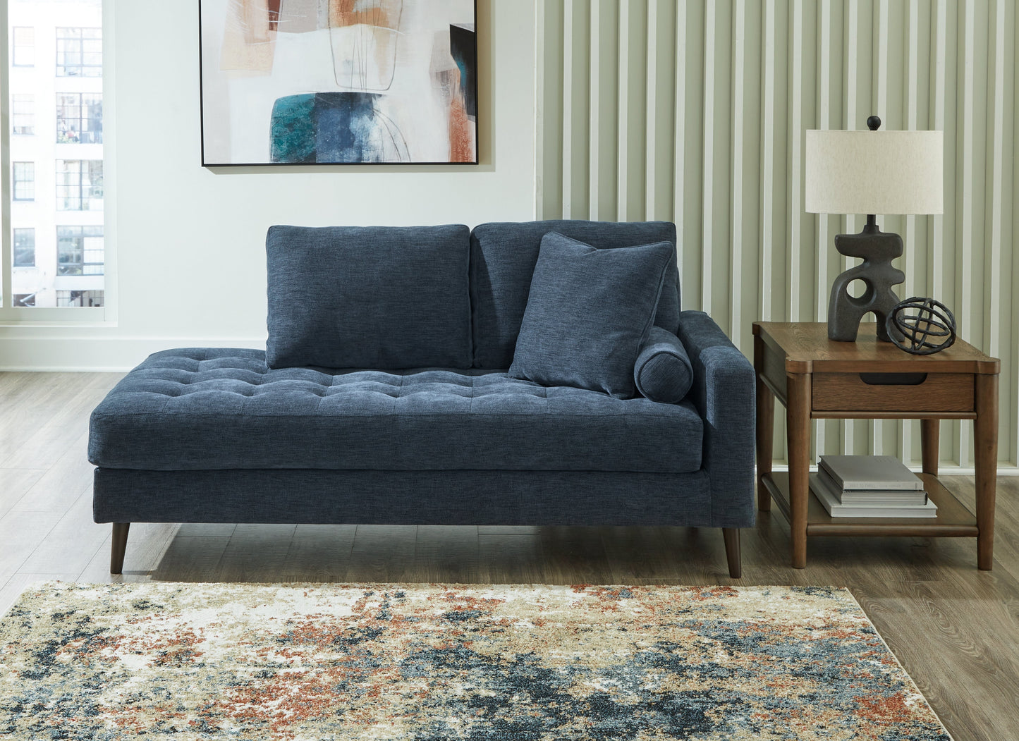 Bixler Navy Sofa and Chaise