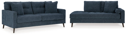 Bixler Navy Sofa and Chaise