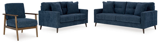 Bixler Navy Sofa, Loveseat and Chair