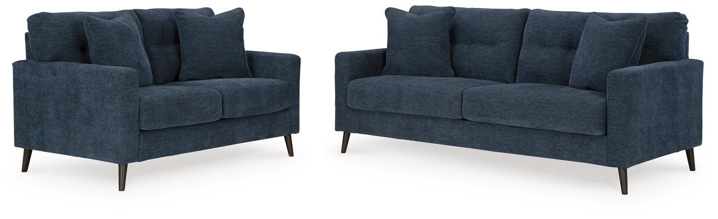 Bixler Navy Sofa and Loveseat