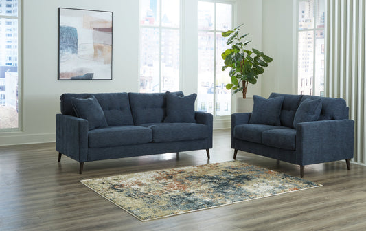 Bixler Navy Sofa and Loveseat