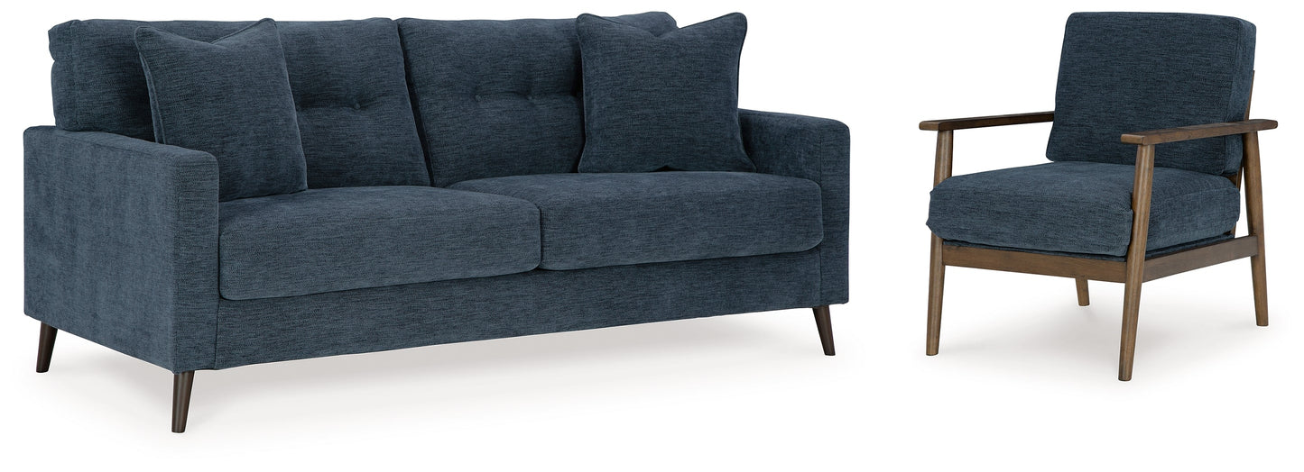 Bixler Navy Sofa and Chair