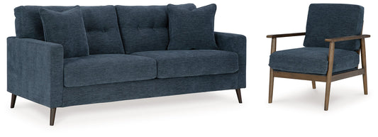 Bixler Navy Sofa and Chair