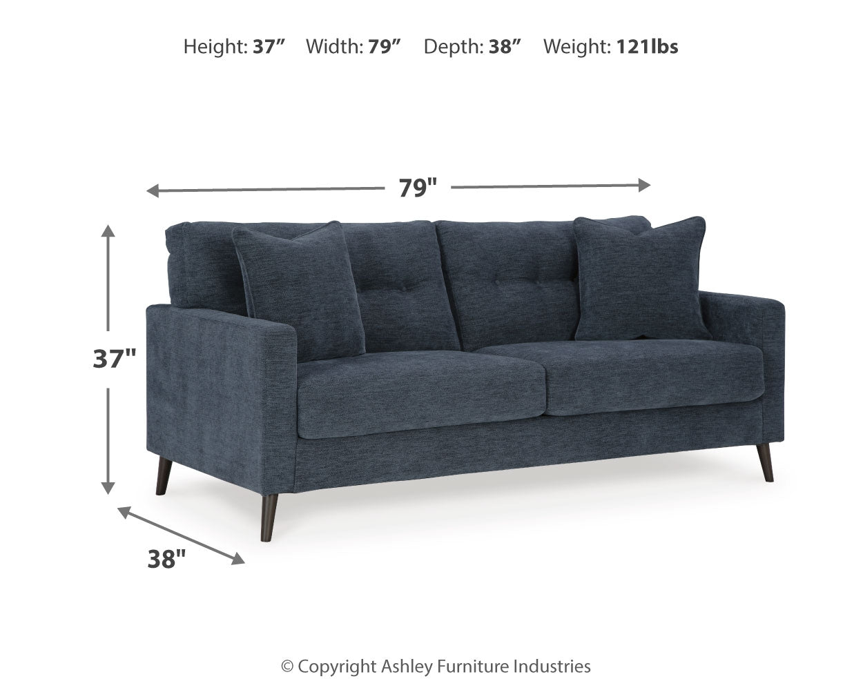 Bixler Navy Sofa, Loveseat and Chair