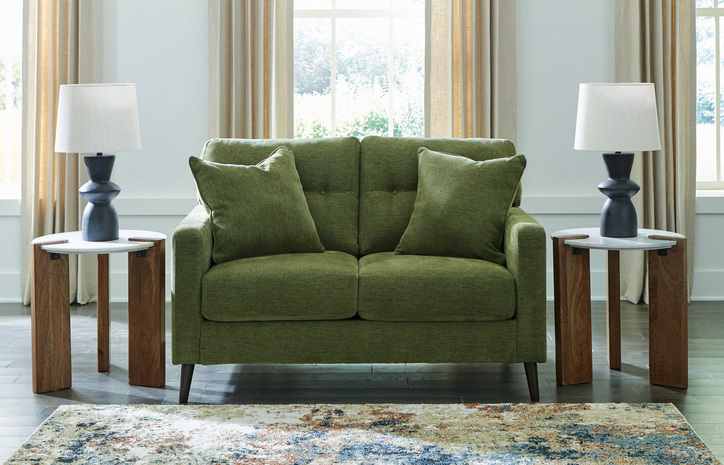 Bixler Olive Sofa and Loveseat