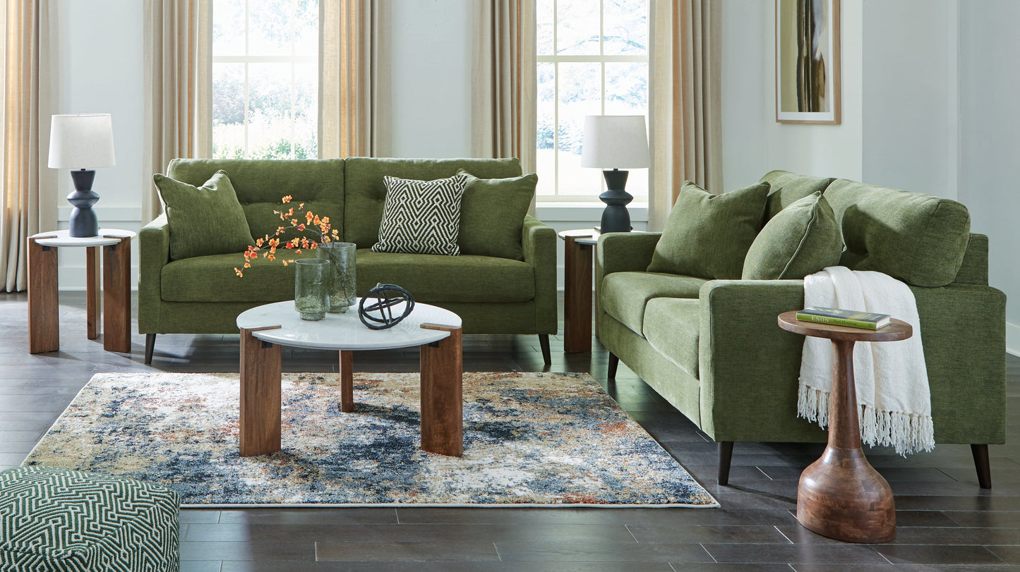 Bixler Olive Sofa and Loveseat