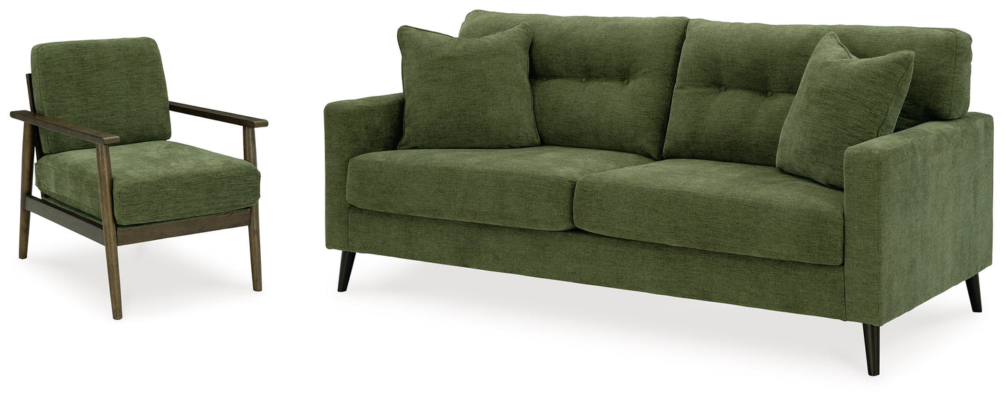 Bixler Olive Sofa and Chair