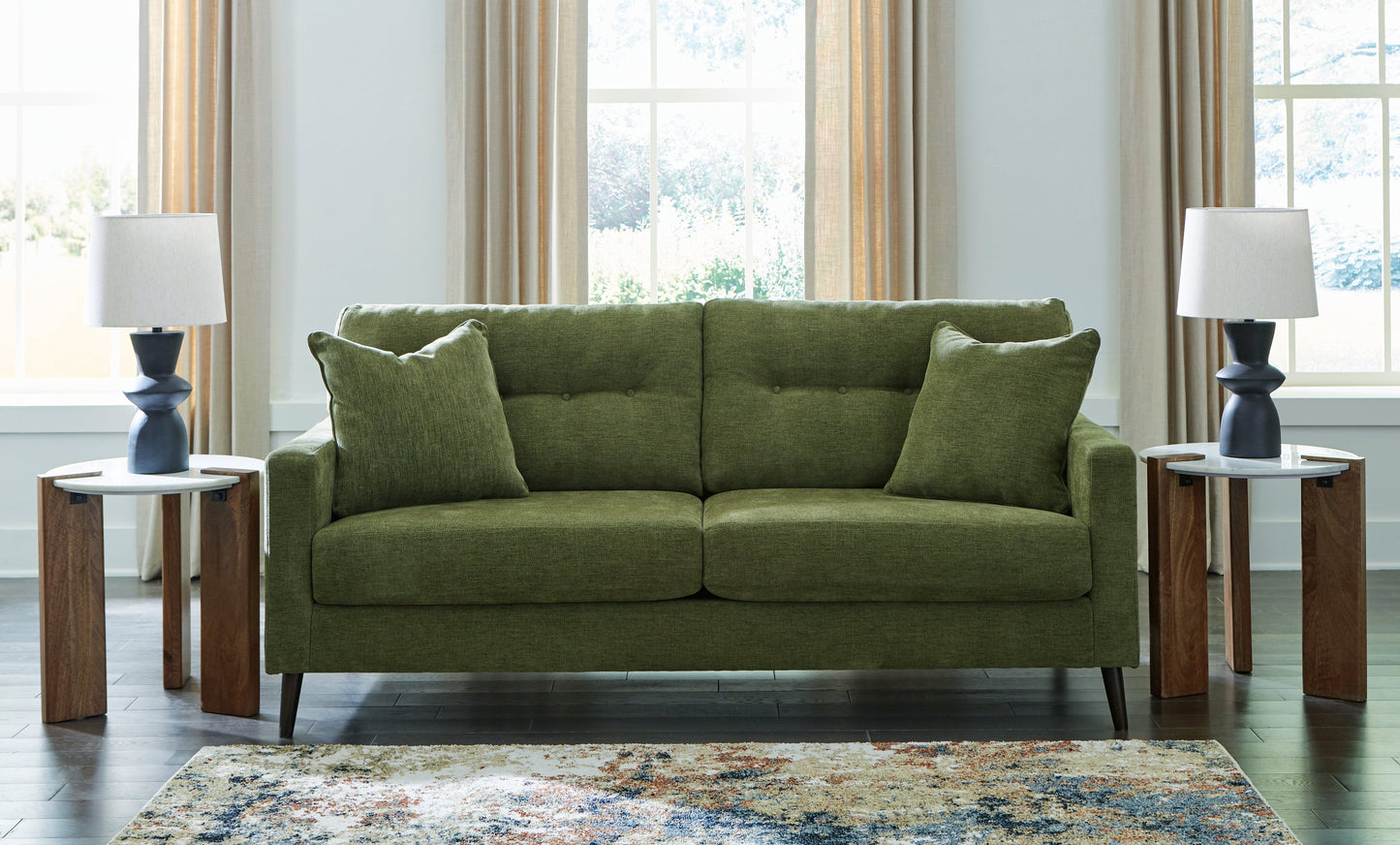 Bixler Olive Sofa and Loveseat