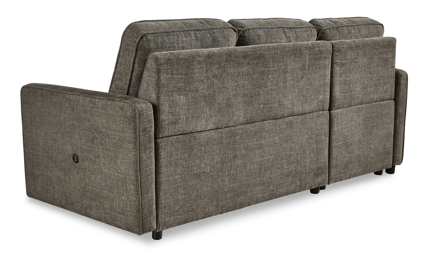 Kerle Charcoal Sectional Sofa w/ Pop-Up Bed