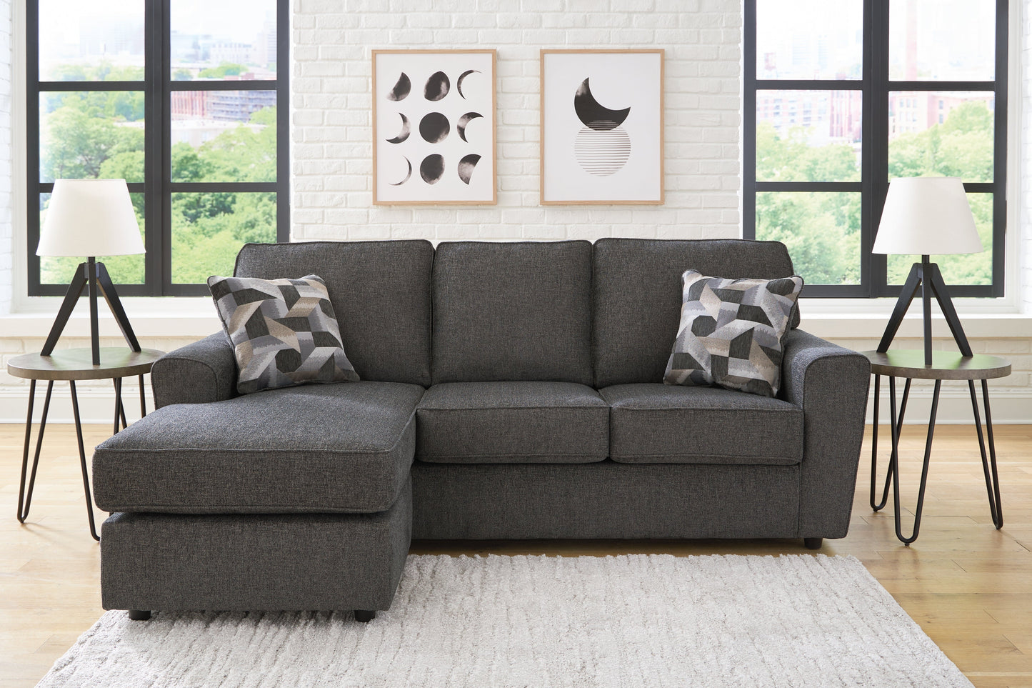 Cascilla Gray Sofa Chaise and Chair