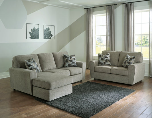 Cascilla Pewter Sofa Chaise and Loveseat