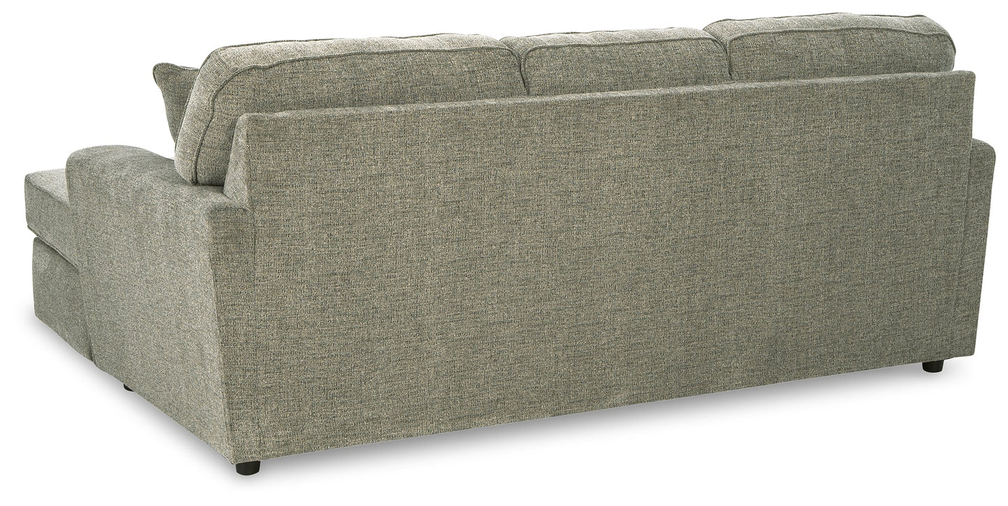 Cascilla Pewter Sofa Chaise and Ottoman