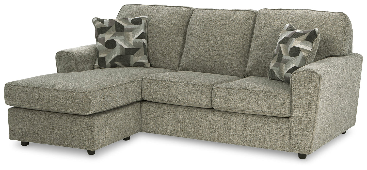 Cascilla Pewter Sofa Chaise and Ottoman