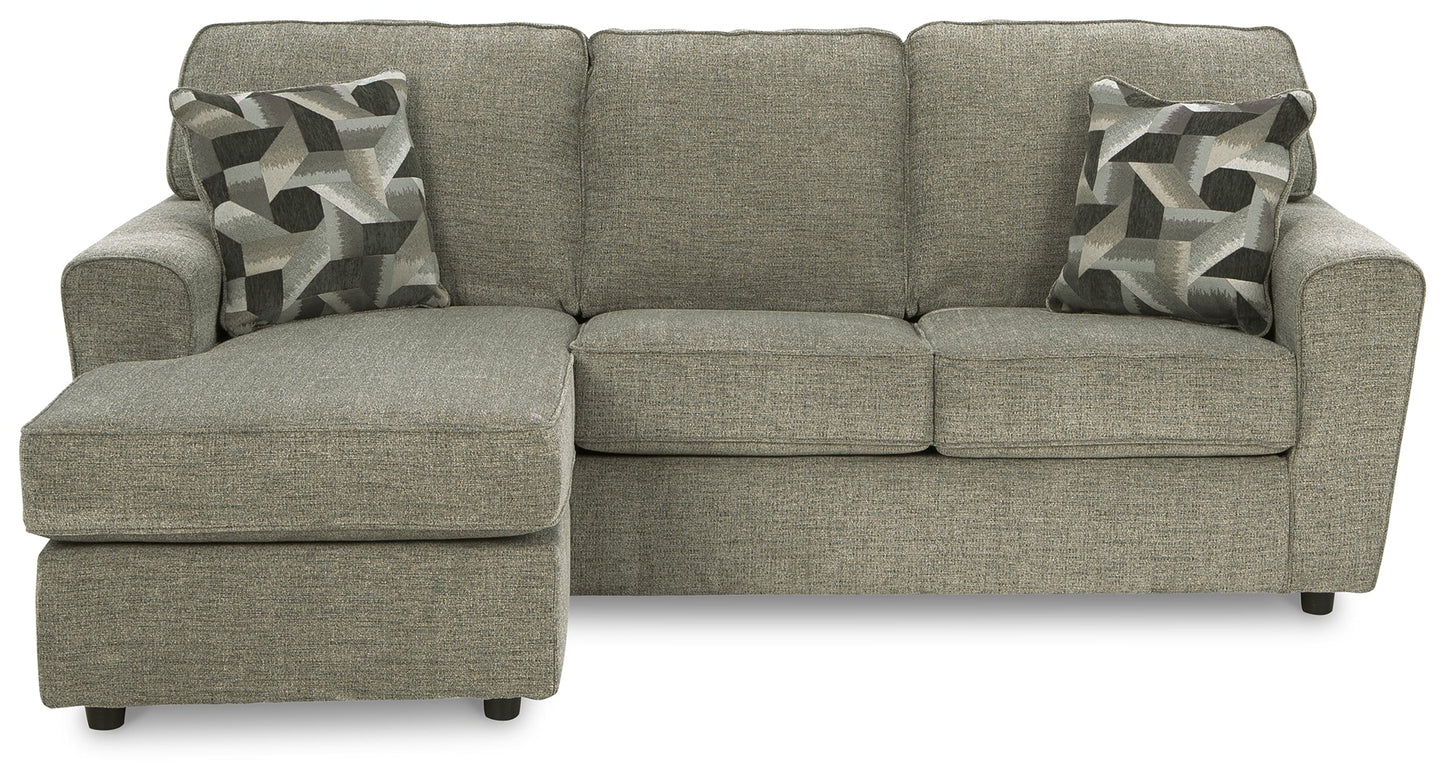 Cascilla Pewter Sofa Chaise and Ottoman