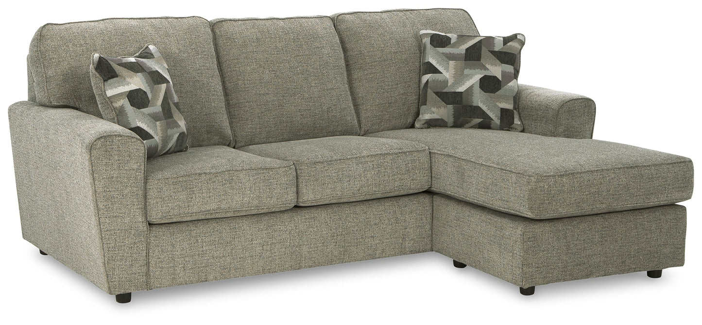 Cascilla Pewter Sofa Chaise and Ottoman