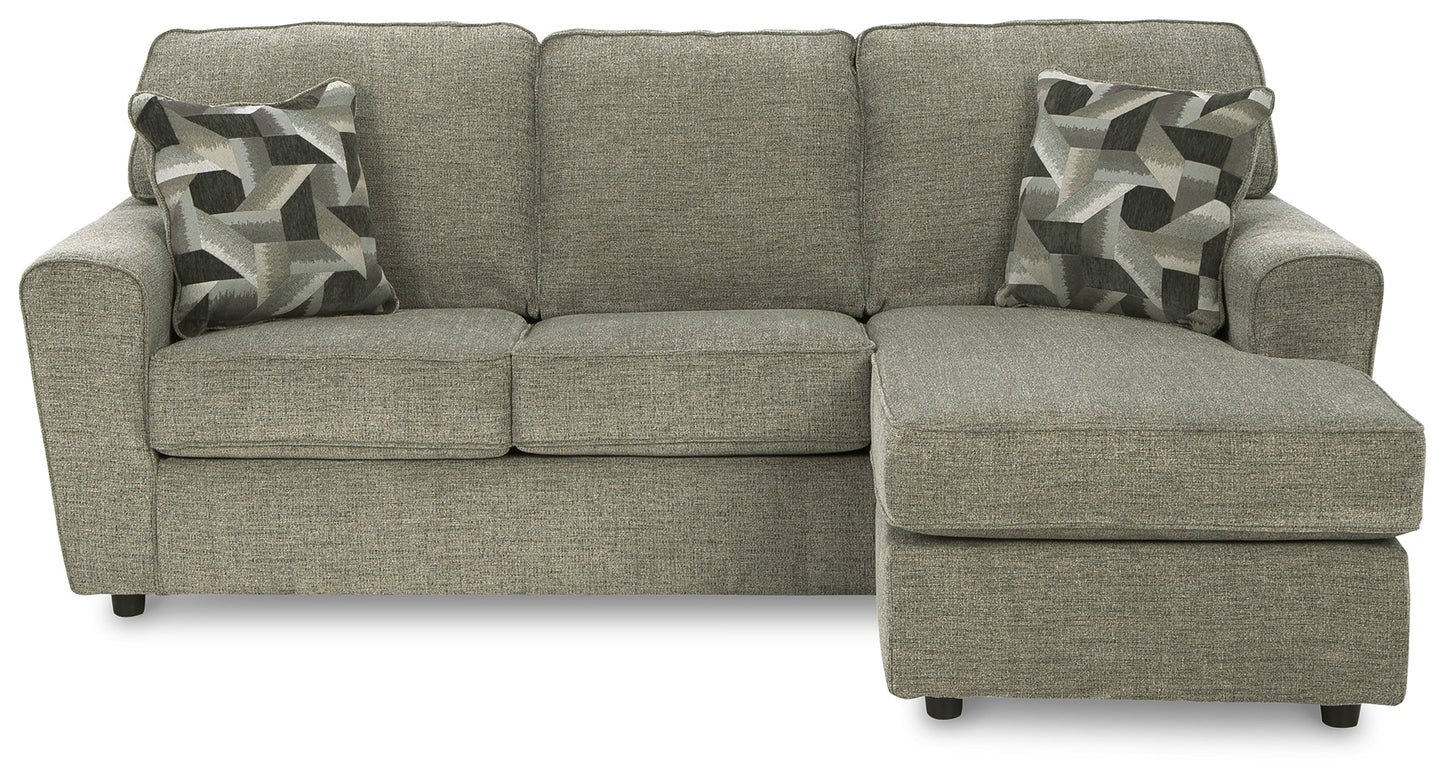 Cascilla Pewter Sofa Chaise and Ottoman