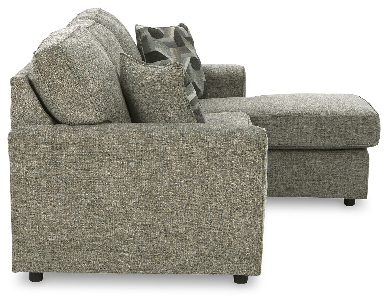 Cascilla Pewter Sofa Chaise and Ottoman