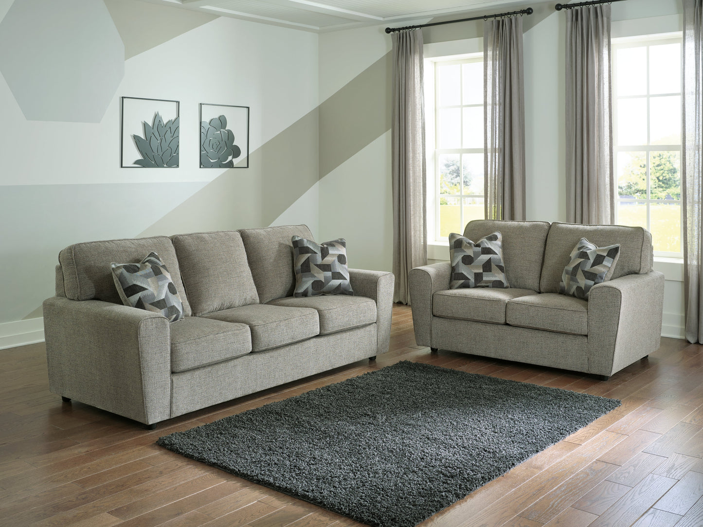 Cascilla Pewter Sofa and Loveseat