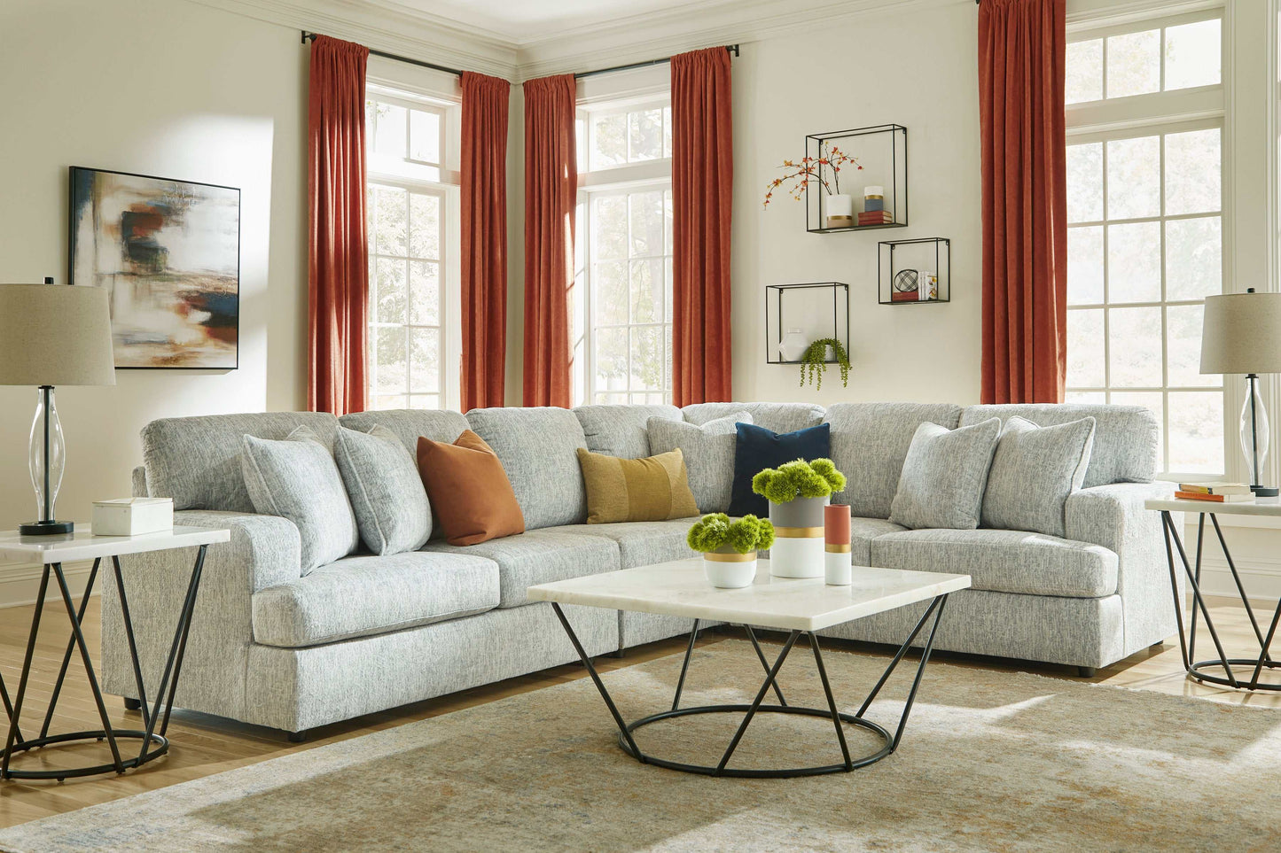 Playwrite Gray 4pc Sectional Sofa