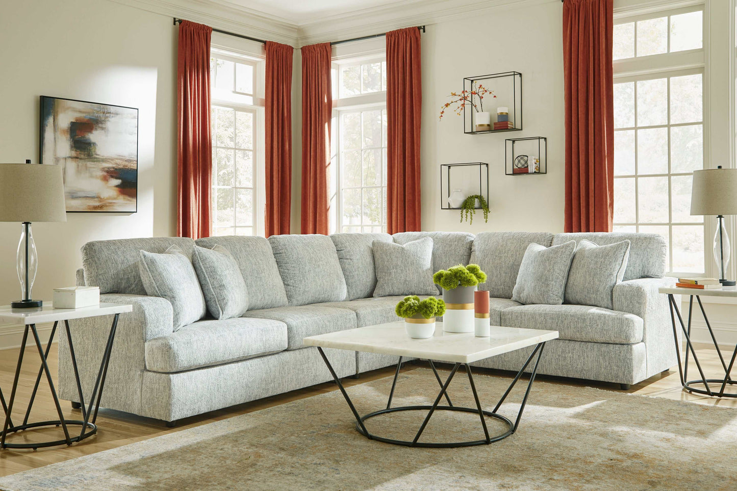 Playwrite Gray 4pc Sectional Sofa