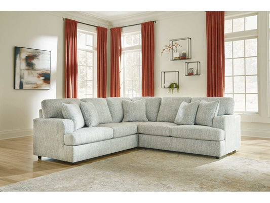 Playwrite Gray 3pc Symmetrical Sectional Sofa