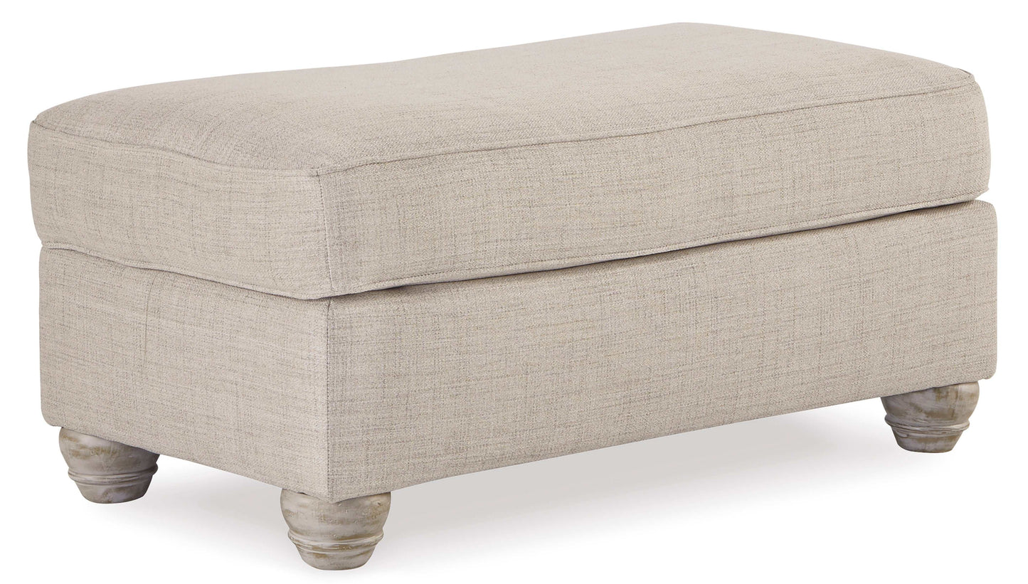 Traemore Beige Linen Ottoman