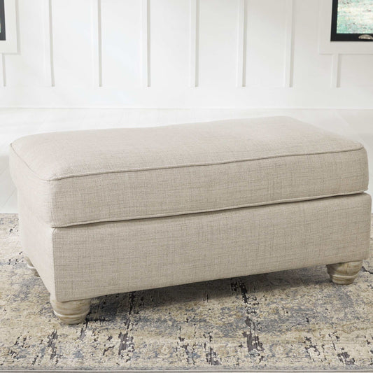 Traemore Beige Linen Ottoman