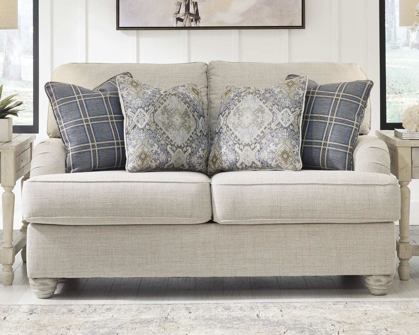 Traemore Linen Sofa, Loveseat, Chair, and Ottoman