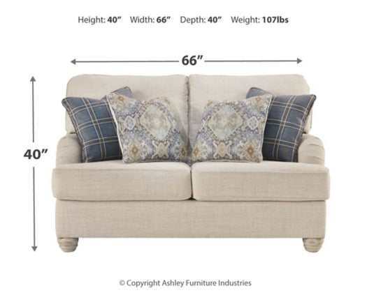 Traemore Beige Linen Loveseat