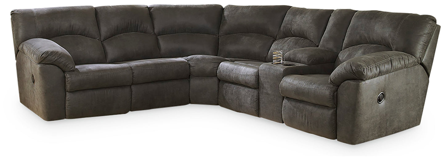 Tambo Pewter 2-Piece Sectional with Recliner