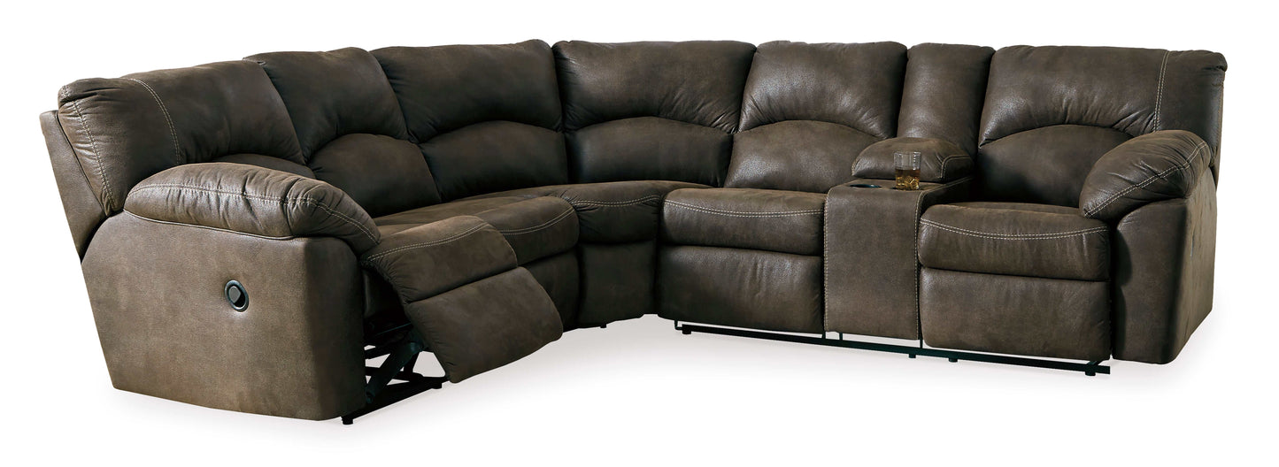 Tambo Faux Leather 2pc Manual Reclining Sectional