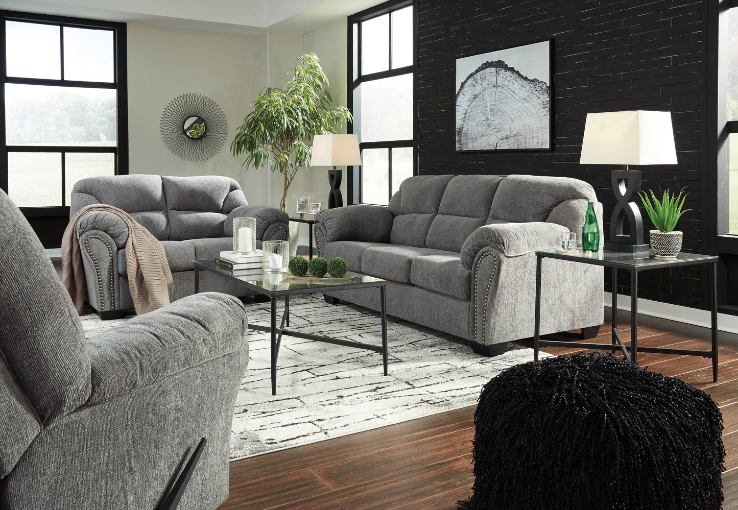 Allmaxx Pewter Sofa, Loveseat and Recliner