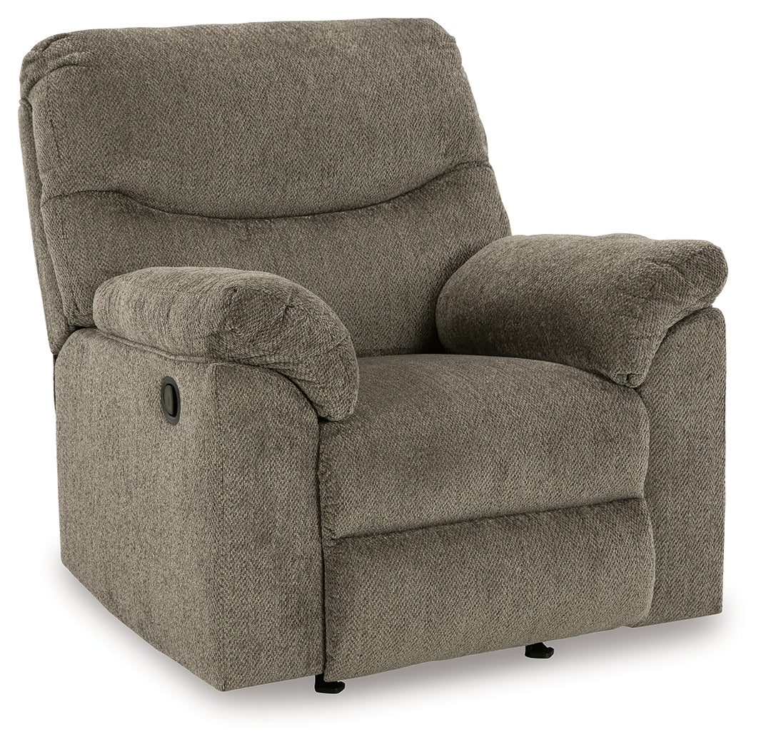 Alphons Putty Reclining Sofa, Loveseat and Recliner