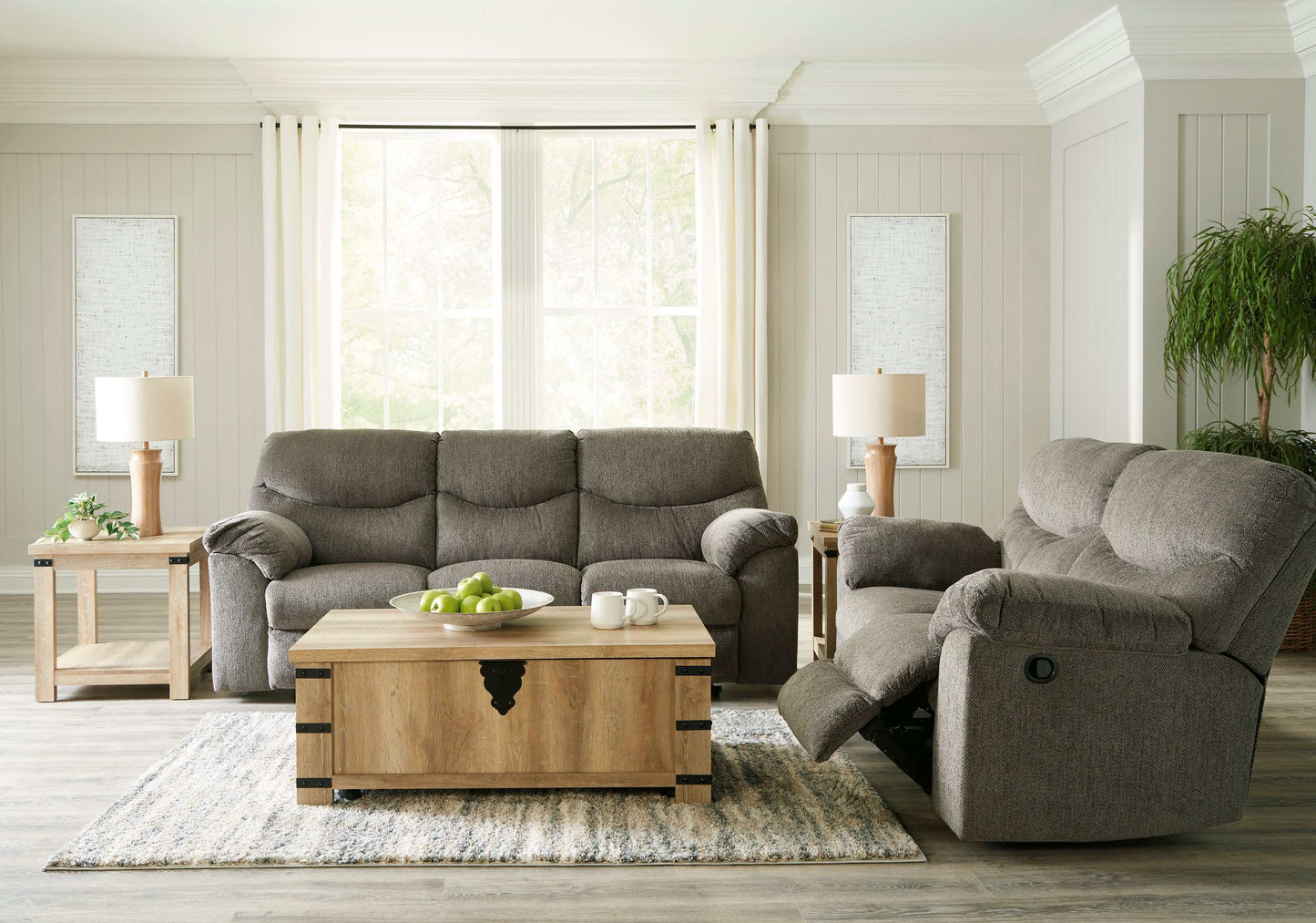 Alphons Manual Reclining Sofa & Loveseat Set