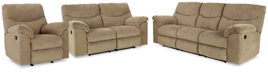 Alphons Briar Reclining Sofa, Loveseat and Recliner