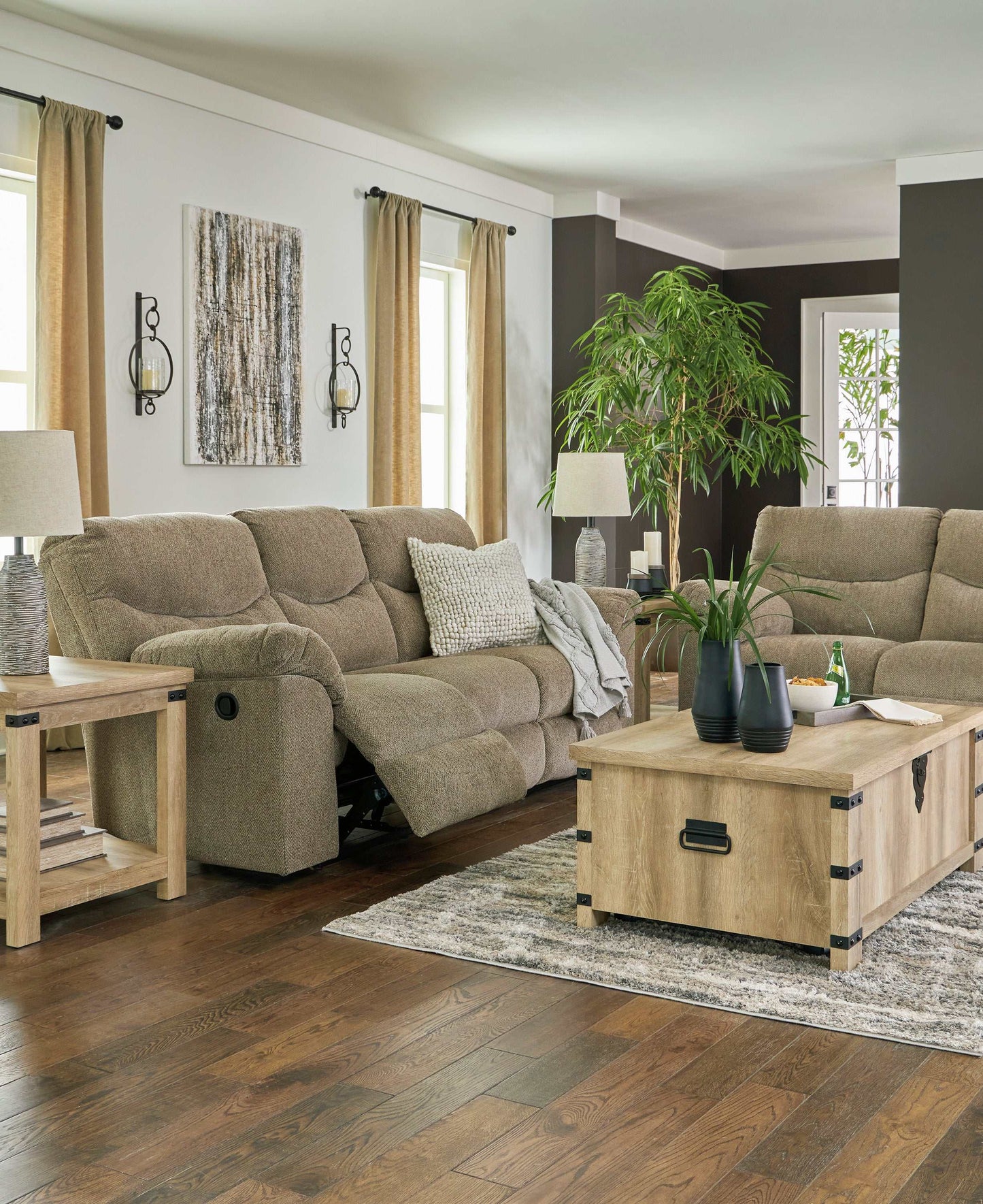 Alphons Manual Reclining Sofa & Loveseat Set