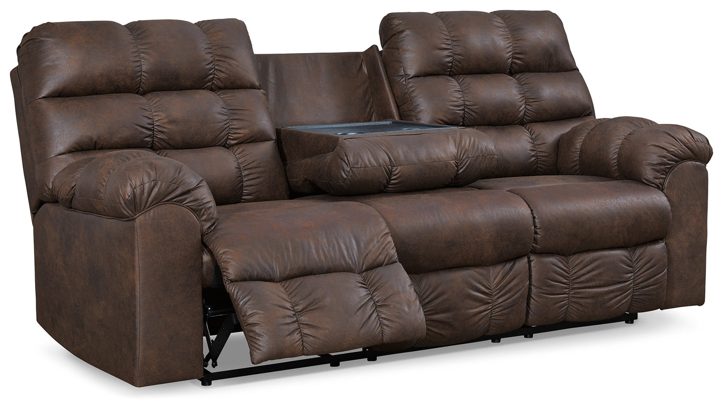 Derwin Nut Reclining Sofa, Loveseat and Recliner