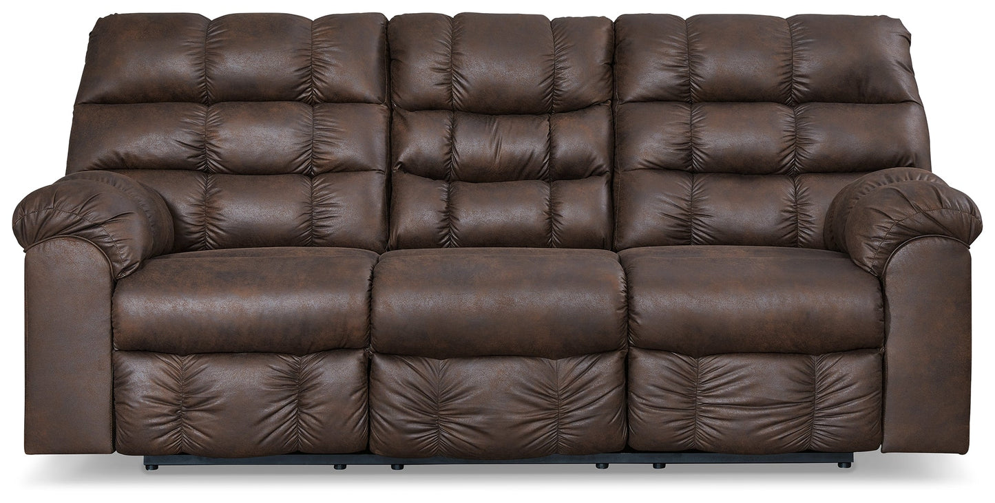 Derwin Nut Reclining Sofa, Loveseat and Recliner