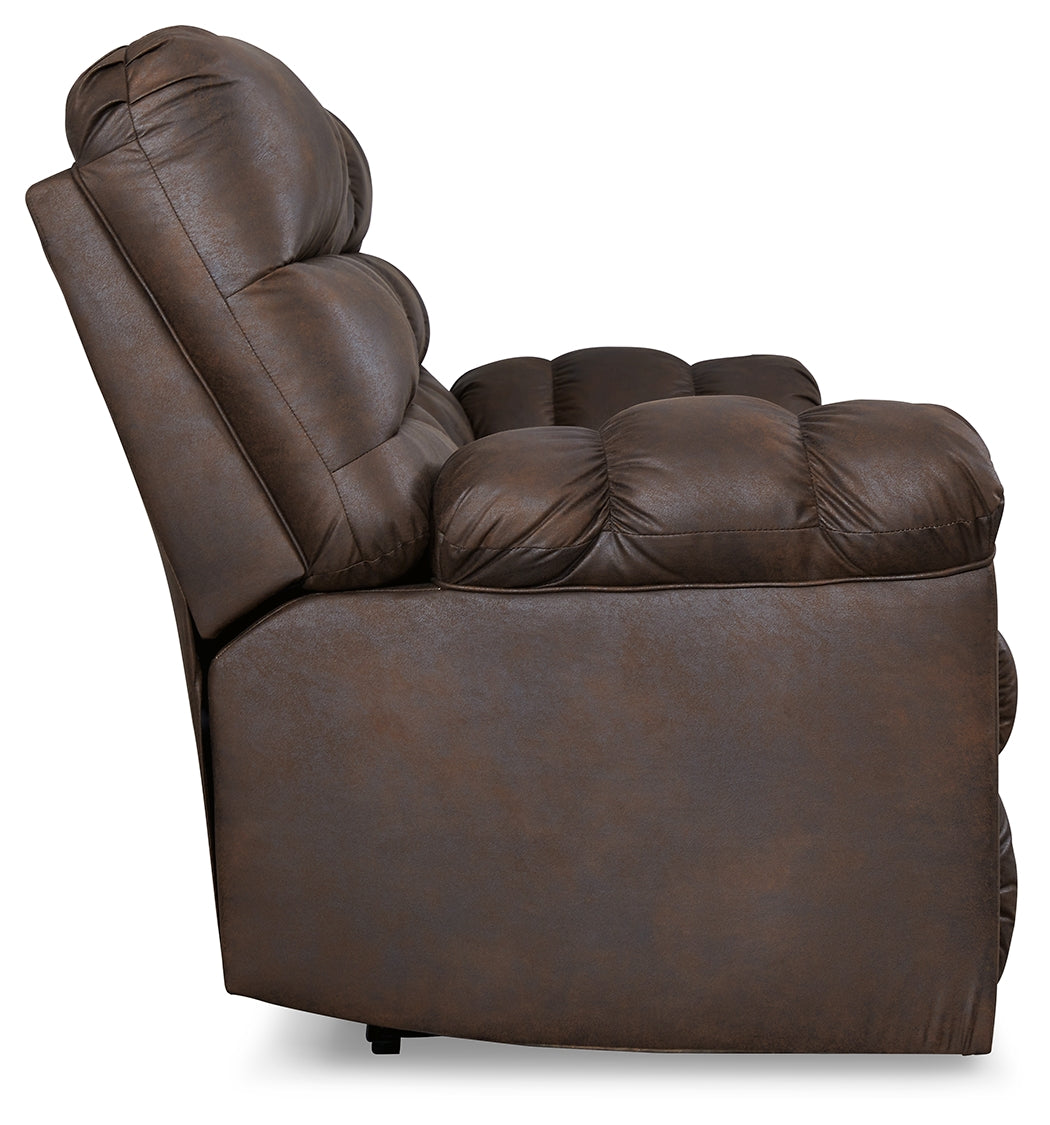 Derwin Nut Reclining Sofa, Loveseat and Recliner