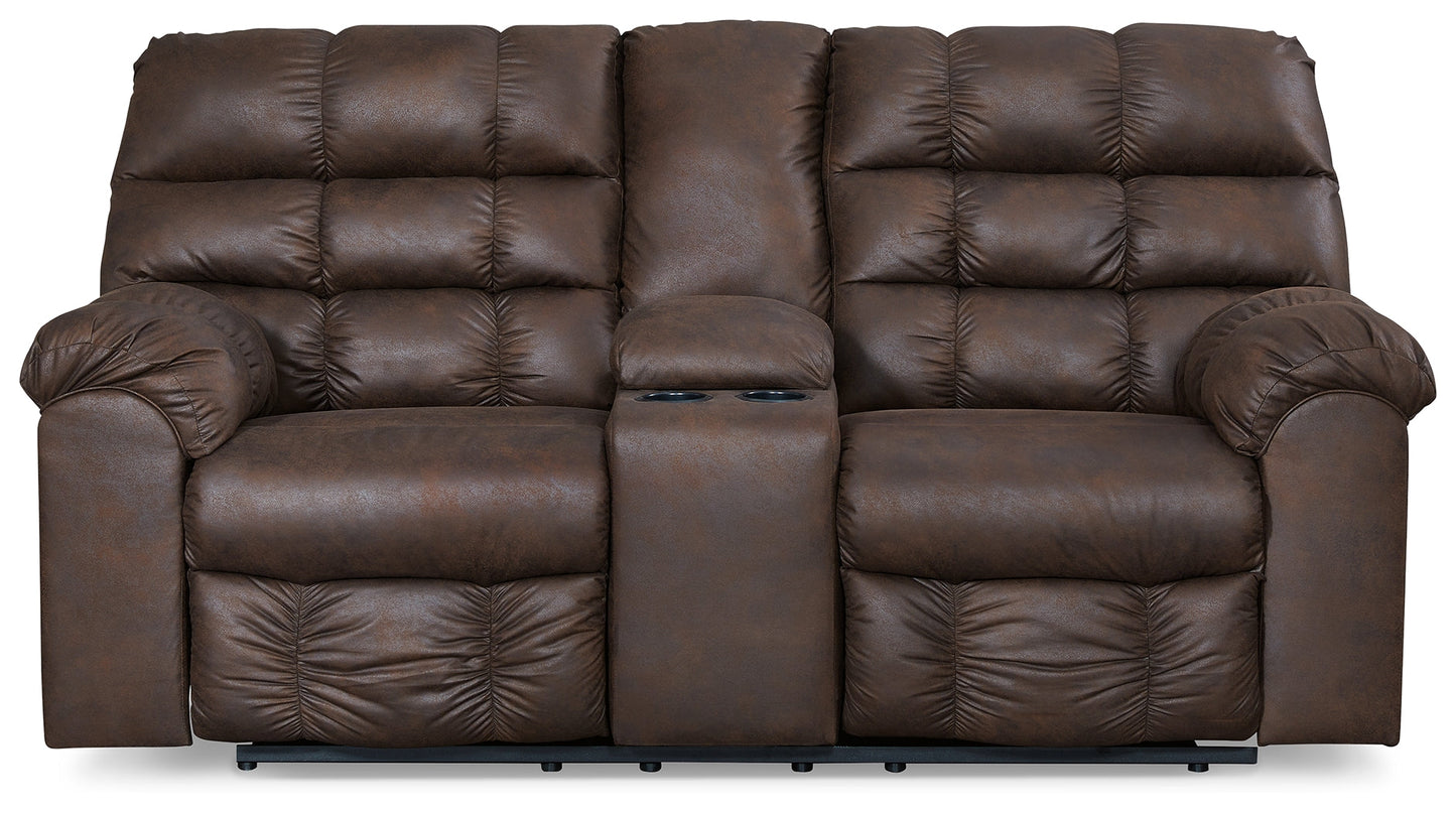 Derwin Nut Reclining Sofa, Loveseat and Recliner