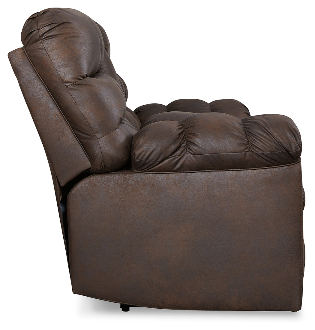 Derwin Nut Reclining Sofa, Loveseat and Recliner