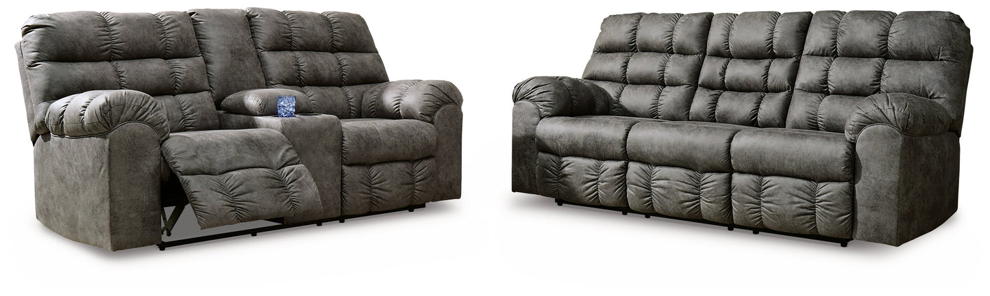 Derwin Concrete Reclining Sofa and Loveseat