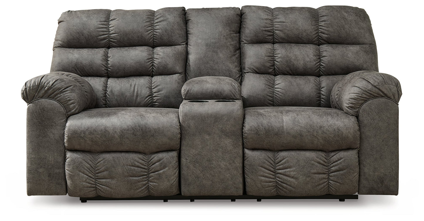 Derwin Concrete Reclining Sofa, Loveseat and Recliner